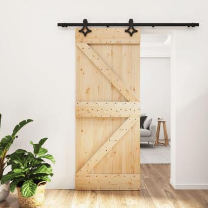 Ușă glisantă cu set de feronerie 85x210 cm, lemn masiv de pin GartenMobel Dekor