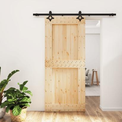 Ușă glisantă cu set feronerie, 90x210 cm, lemn masiv de pin GartenMobel Dekor