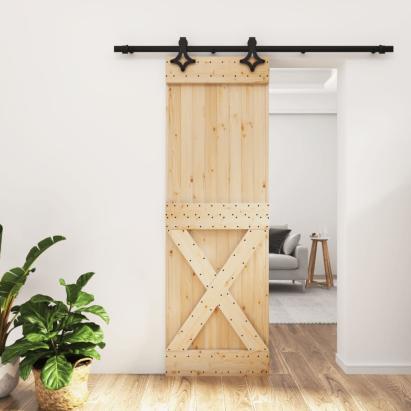 Ușă glisantă cu set de feronerie 70x210 cm, lemn masiv de pin GartenMobel Dekor