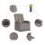 Fotoliu electric de masaj rabatabil, gri taupe, textil GartenMobel Dekor