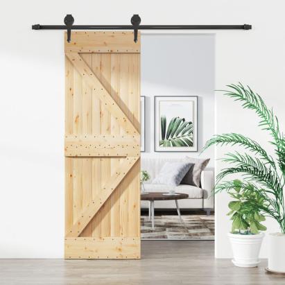 Ușă glisantă cu set de feronerie 70x210 cm, lemn masiv de pin GartenMobel Dekor