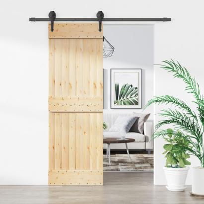 Ușă glisantă cu set de feronerie 70x210 cm, lemn masiv de pin GartenMobel Dekor