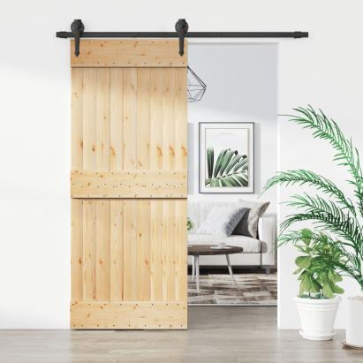 Ușă glisantă cu set de feronerie 85x210 cm, lemn masiv de pin GartenMobel Dekor