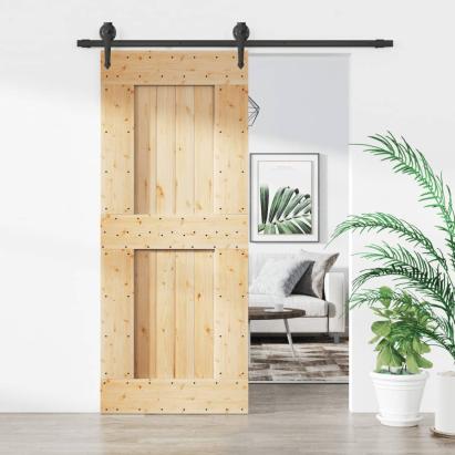 Ușă glisantă cu set de feronerie 85x210 cm, lemn masiv de pin GartenMobel Dekor