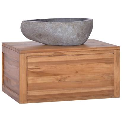Dulap de baie suspendat, 60 x 45 x 30 cm, lemn masiv de tec GartenMobel Dekor