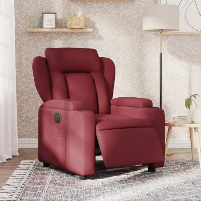 Fotoliu rabatabil electric, roșu vin, material textil GartenMobel Dekor