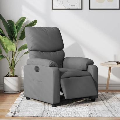 Fotoliu rabatabil electric, gri închis, material textil GartenMobel Dekor