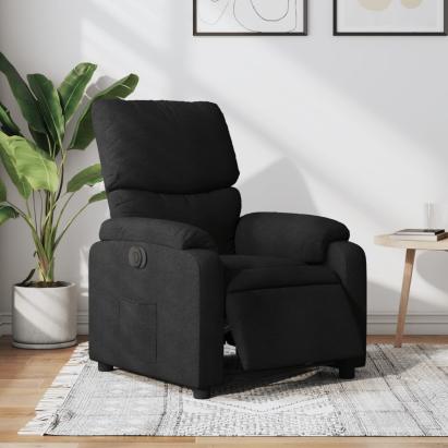 Fotoliu rabatabil electric, negru, material textil GartenMobel Dekor