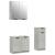 Set dulapuri de baie, 3 piese, gri beton, lemn prelucrat GartenMobel Dekor