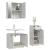 Set dulapuri de baie, 3 piese, gri beton, lemn prelucrat GartenMobel Dekor