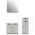 Set dulapuri de baie, 3 piese, gri beton, lemn prelucrat GartenMobel Dekor