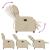 Fotoliu rabatabil electric, crem, material textil GartenMobel Dekor