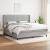 Pat box spring cu saltea, gri deschis, 200x200 cm, textil GartenMobel Dekor