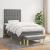 Pat box spring cu saltea, gri închis, 80x200 cm, textil GartenMobel Dekor