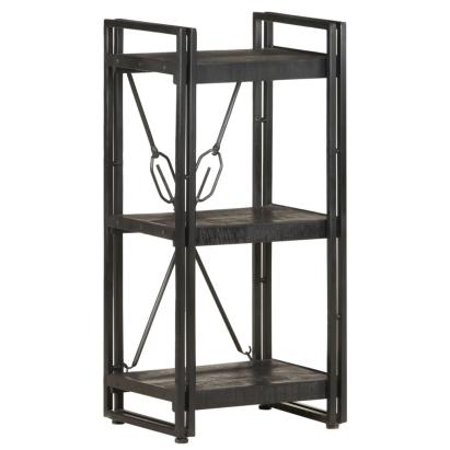 Bibliotecă cu 3 rafturi, negru, 40x30x80 cm, lemn masiv mango GartenMobel Dekor