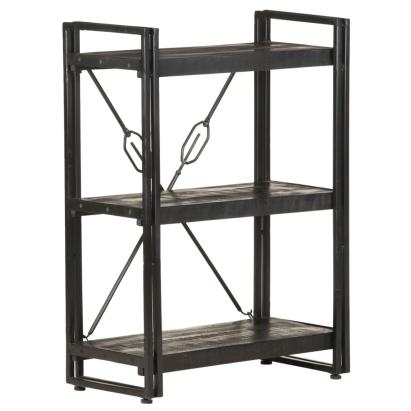 Bibliotecă cu 3 rafturi, negru, 60x30x80 cm, lemn masiv mango GartenMobel Dekor