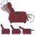 Fotoliu rabatabil electric, roșu vin, material textil GartenMobel Dekor
