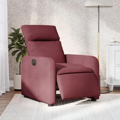 Fotoliu rabatabil electric, roșu vin, material textil GartenMobel Dekor