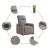 Fotoliu electric de masaj rabatabil, gri taupe, textil GartenMobel Dekor