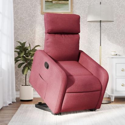 Fotoliu rabatabil cu ridicare, roșu vin, material textil GartenMobel Dekor