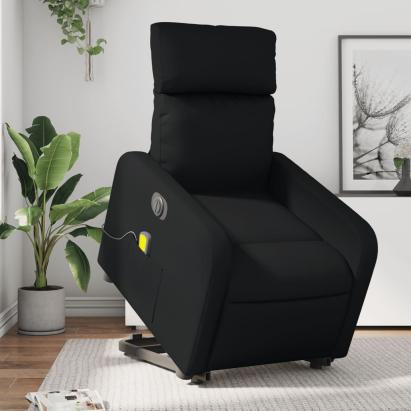 Fotoliu electric masaj rabatabil cu ridicare, negru GartenMobel Dekor