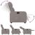 Fotoliu rabatabil electric, gri taupe, material textil GartenMobel Dekor