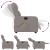 Fotoliu electric de masaj rabatabil, gri taupe, textil GartenMobel Dekor