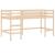 Pat etajat de copii cu perdele, 80x200 cm, lemn masiv pin GartenMobel Dekor