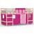 Pat etajat de copii cu perdele, roz, 80x200 cm, lemn masiv pin GartenMobel Dekor