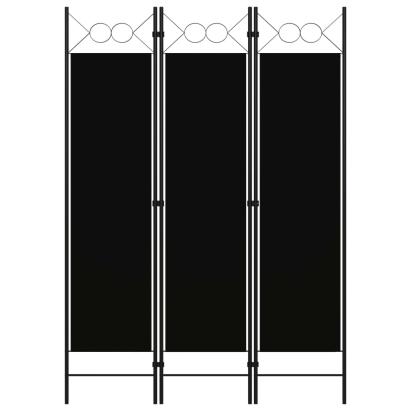 Paravan de cameră cu 3 panouri, negru, 120 x 180 cm GartenMobel Dekor