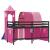 Pat etajat de copii cu turn, roz, 90x200 cm, lemn masiv pin GartenMobel Dekor
