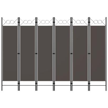 Paravan de cameră cu 6 panouri, antracit, 240 x 180 cm GartenMobel Dekor