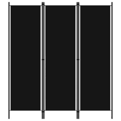 Paravan de cameră cu 3 panouri, negru, 150 x 180 cm   GartenMobel Dekor