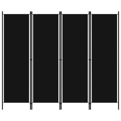 Paravan de cameră cu 4 panouri, negru, 200 x 180 cm    GartenMobel Dekor