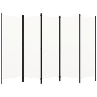 Paravan de cameră cu 5 panouri, alb crem, 250 x 180 cm GartenMobel Dekor