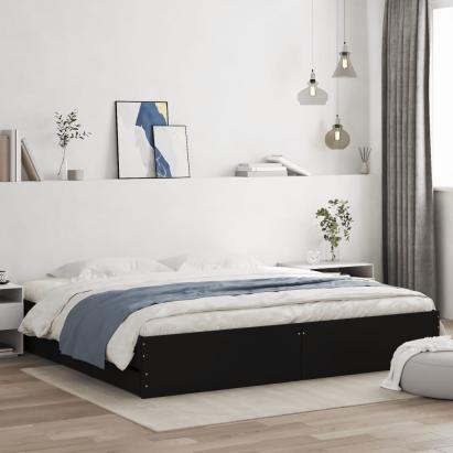 Cadru de pat cu sertare, negru, 180x200 cm, lemn prelucrat GartenMobel Dekor