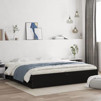 Cadru de pat cu sertare, negru, 160x200 cm, lemn prelucrat GartenMobel Dekor