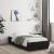 Cadru de pat cu sertare, negru, 90x200 cm, lemn prelucrat GartenMobel Dekor
