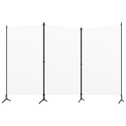 Paravan de cameră cu 3 panouri, crem, 260 x 180 cm, textil GartenMobel Dekor