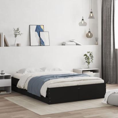 Cadru de pat cu sertare, negru, 120x190 cm, lemn prelucrat GartenMobel Dekor
