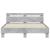 Cadru de pat cu tăblie gri beton 140x190 cm lemn prelucrat GartenMobel Dekor