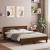 Cadru de pat cu tăblie, stejar maro, 140x190 cm, lemn prelucrat GartenMobel Dekor