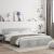 Cadru de pat cu tăblie, gri beton, 200x200 cm GartenMobel Dekor
