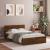 Cadru de pat cu tăblie, stejar maro, 135x190 cm GartenMobel Dekor