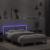 Cadru de pat cu tăblie și LED, gri sonoma, 135x190 cm GartenMobel Dekor