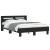 Cadru de pat cu tăblie și LED, negru, 120x190 cm GartenMobel Dekor