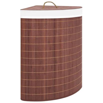 Coș de rufe din bambus de colț, maro, 60 L GartenMobel Dekor