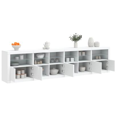Servantă cu lumini LED, alb, 283x37x67 cm GartenMobel Dekor