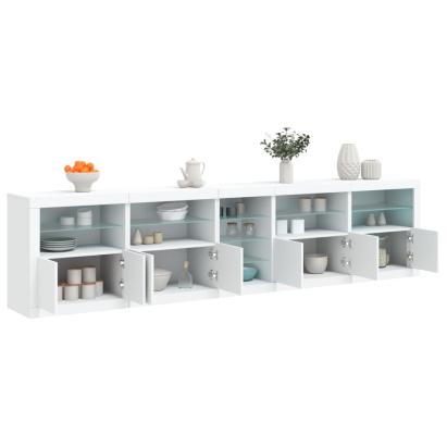 Servantă cu lumini LED, alb, 283x37x67 cm GartenMobel Dekor