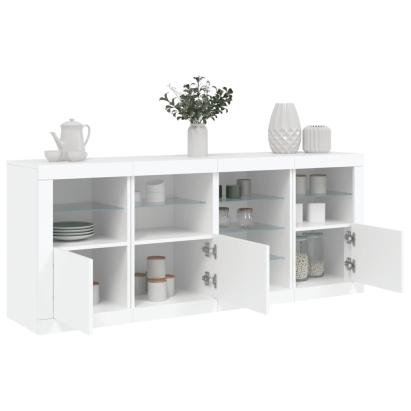 Servantă cu lumini LED, alb, 164x37x67 cm GartenMobel Dekor